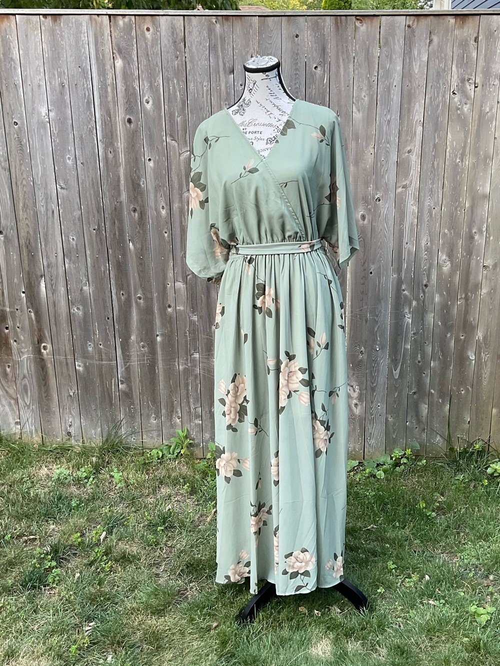 Floral Sage Green Maxi Dress